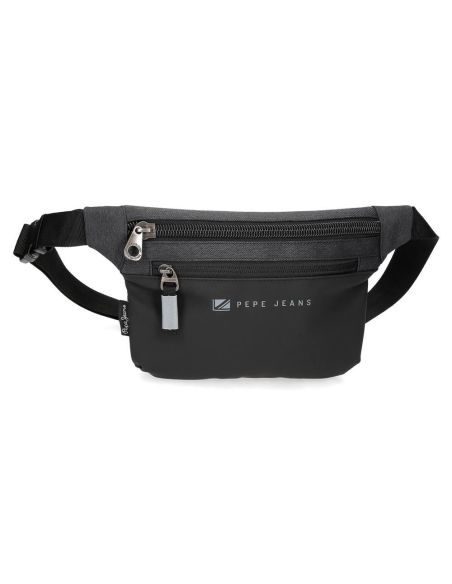 Riñonera plana Pepe Jeans Jarvis Negra y Gris – Diseño resistente al agua y elegante