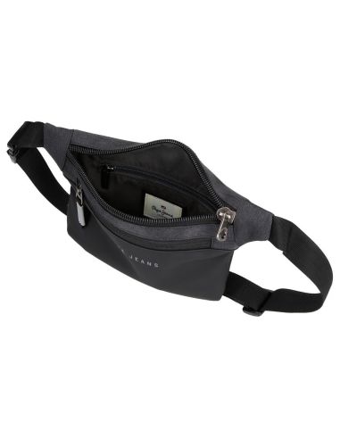 Riñonera plana Pepe Jeans Jarvis Negra y Gris – Diseño resistente al agua y elegante