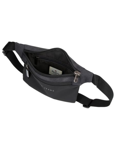 Riñonera plana Pepe Jeans Jarvis Negra y Gris – Diseño resistente al agua y elegante