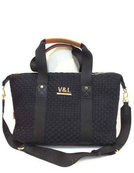 Bolso Bowling Victorio & Lucchino Álamo Taupe y Negro