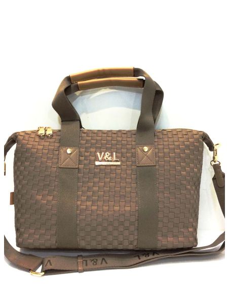 Bolso Bowling Victorio & Lucchino Álamo Taupe y Negro