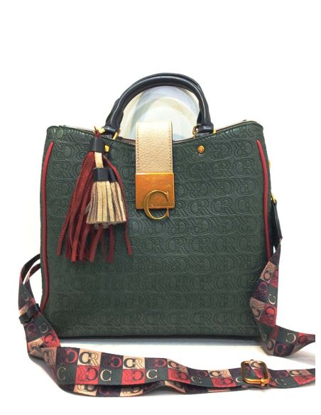 Bolso Caramelo Verde Mujer de 2 Asas y Bandolera | Preciosa