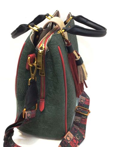 Bolso Caramelo Verde Mujer de 2 Asas y Bandolera | Preciosa