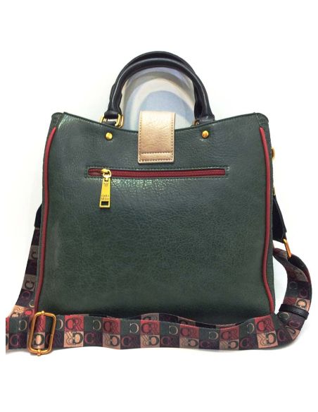Bolso Caramelo Verde Mujer de 2 Asas y Bandolera | Preciosa