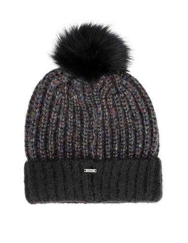 Gorro de punto Anekke con pompón Negro