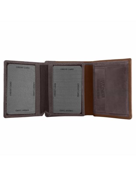 Cartera hombre juvenil piel con monedero y RFID | Wilzone