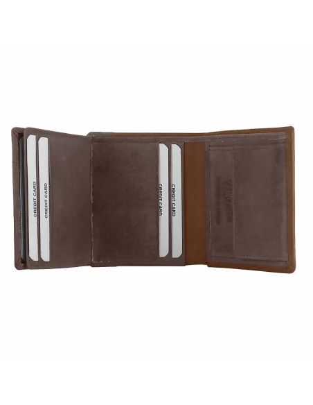 Cartera hombre juvenil piel con monedero y RFID | Wilzone
