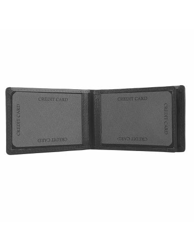 Mini americana hombre con monedero Piel negro ACQ Aura
