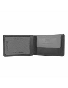 Mini americana hombre con monedero Piel negro ACQ Aura 2