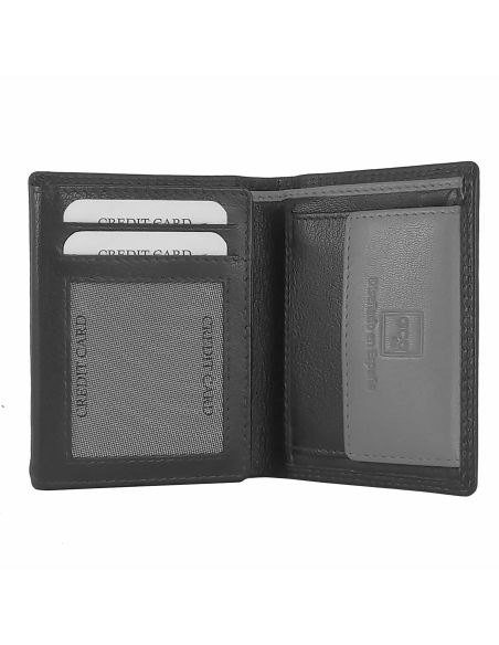 Cartera hombre con monedero Piel negro ACQ Aura
