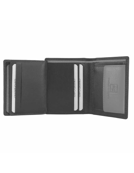 Cartera hombre con monedero Piel negro ACQ Aura