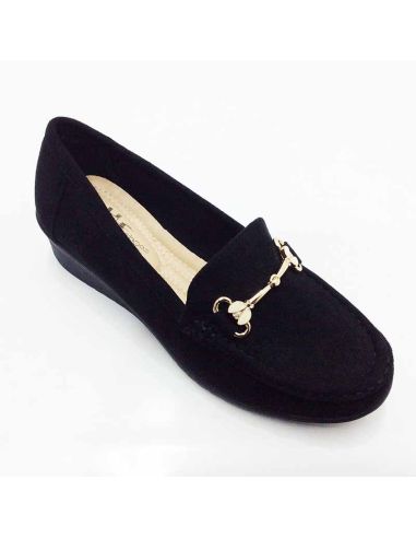 Mocasines para Mujer con Cuña en color Negro