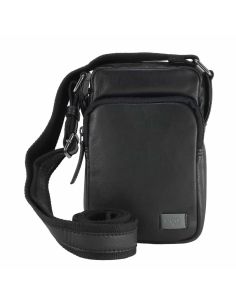 Bolso piel hombre pequeño Negro Aura