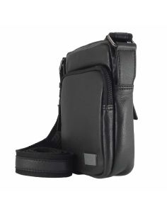 Bolso piel hombre pequeño Negro Aura 2