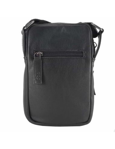 Bolso piel hombre pequeño Negro Aura