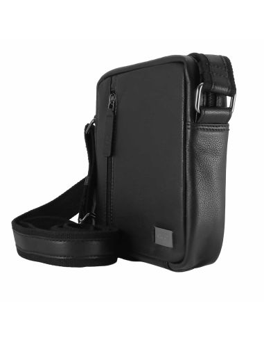 Bolso piel hombre en Negro Aura