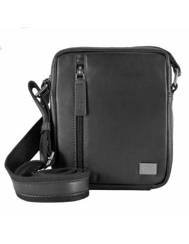 Bolso piel hombre en Negro Aura