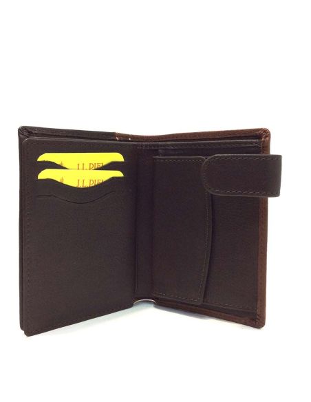 Billetero con monedero hombre piel Marron JL Sand