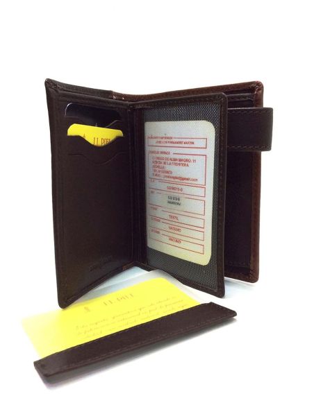 Billetero con monedero hombre piel Marron JL Sand