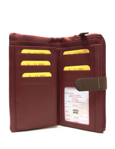 Monedero Billetero Piel Mujer Rojo grande JL Yanira 2