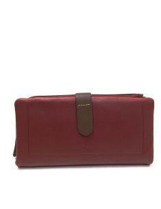 Monedero Billetero Piel Mujer Rojo grande JL Yanira