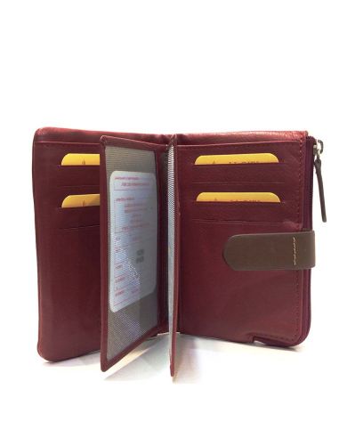 Billetera Piel Mujer Rojo mediano JL Yanira
