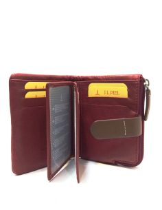 Billetero Piel Mujer Rojo pequeño JL Yanira 2
