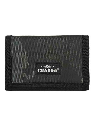 Cartera Juvenil de Nylon camuflaje Negra de Charro