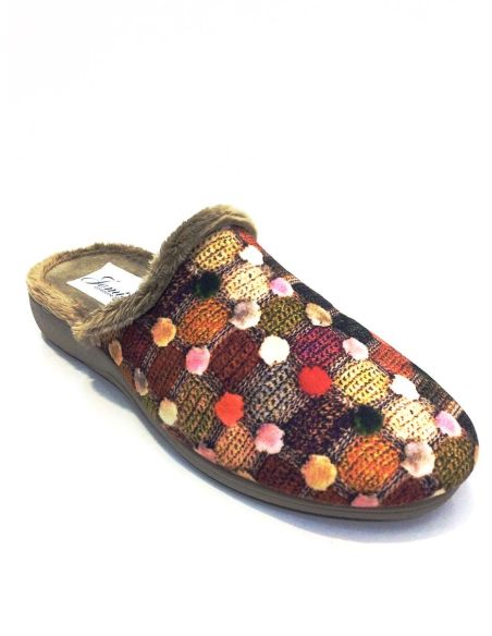 Zapatilla casa mujer abierta con cuña