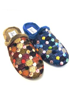 Zapatilla casa mujer abierta con cuña