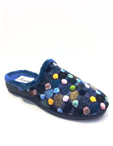 Zapatilla casa mujer abierta con cuña