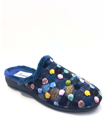 Zapatilla casa mujer abierta con cuña
