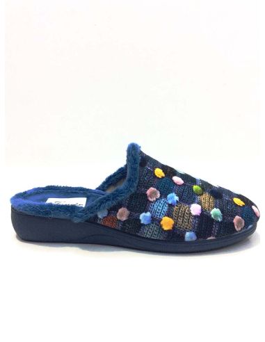 Zapatilla casa mujer abierta con cuña