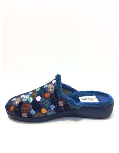 Zapatilla casa mujer abierta con cuña