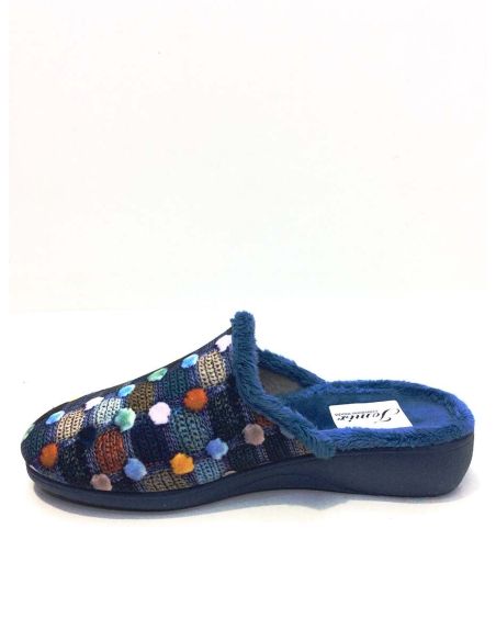 Zapatilla casa mujer abierta con cuña