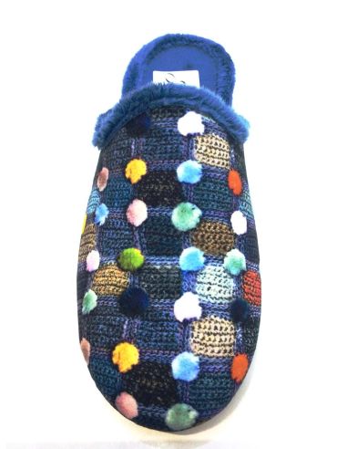 Zapatilla casa mujer abierta con cuña