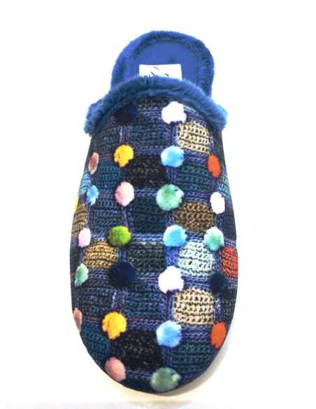 Zapatilla casa mujer abierta con cuña