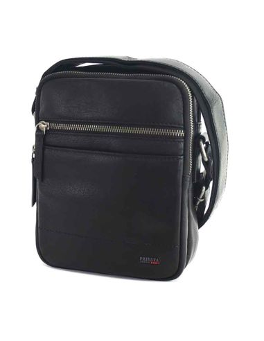 Bolso de piel para hombre de Privata Time en Negro