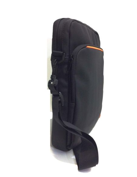 Bolso hombre Ipad Don Algodon en Negro con Naranja