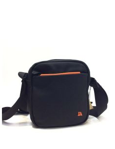 Bolso hombre cruzado Don Algodon en Negro con Naranja