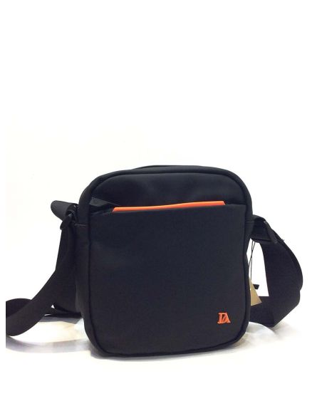 Bolso hombre cruzado Don Algodon en Negro con Naranja