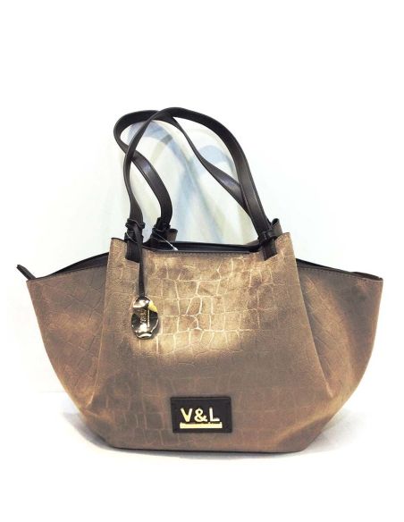 Bolso shopper de V&L sauce color Bison
