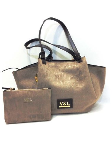 Bolso shopper de V&L sauce color Bison
