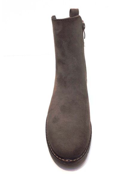 Botin mujer Piel vuelta con cuña en Khaki