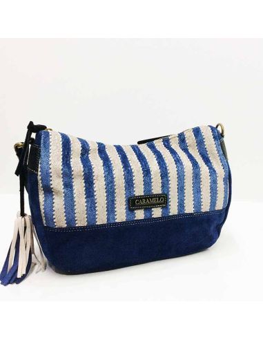 Bolso bandolera de Caramelo Franjas en Azul