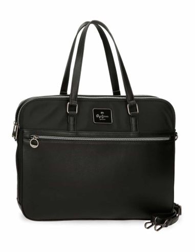 Maletin Porta Ordenador Pepe Jeans Chistine en Negro