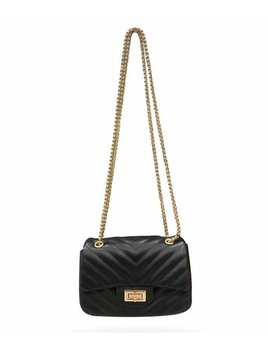 Bolso con cadena y Acolchado en Negro de Javier Larrainzar