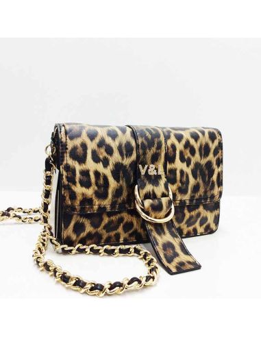 Bolso V&L con Solapa animal Print Fay leo